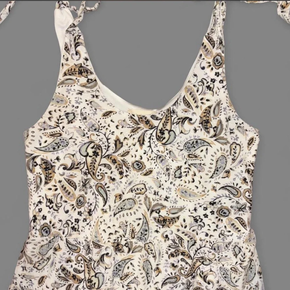 Altar'd State Cream Paisley Tie-Shoulder Maxi Sun Dress - Picture 3 of 4